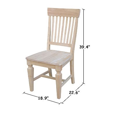 International Concepts Slat Back Dining Chair 2-piece Set