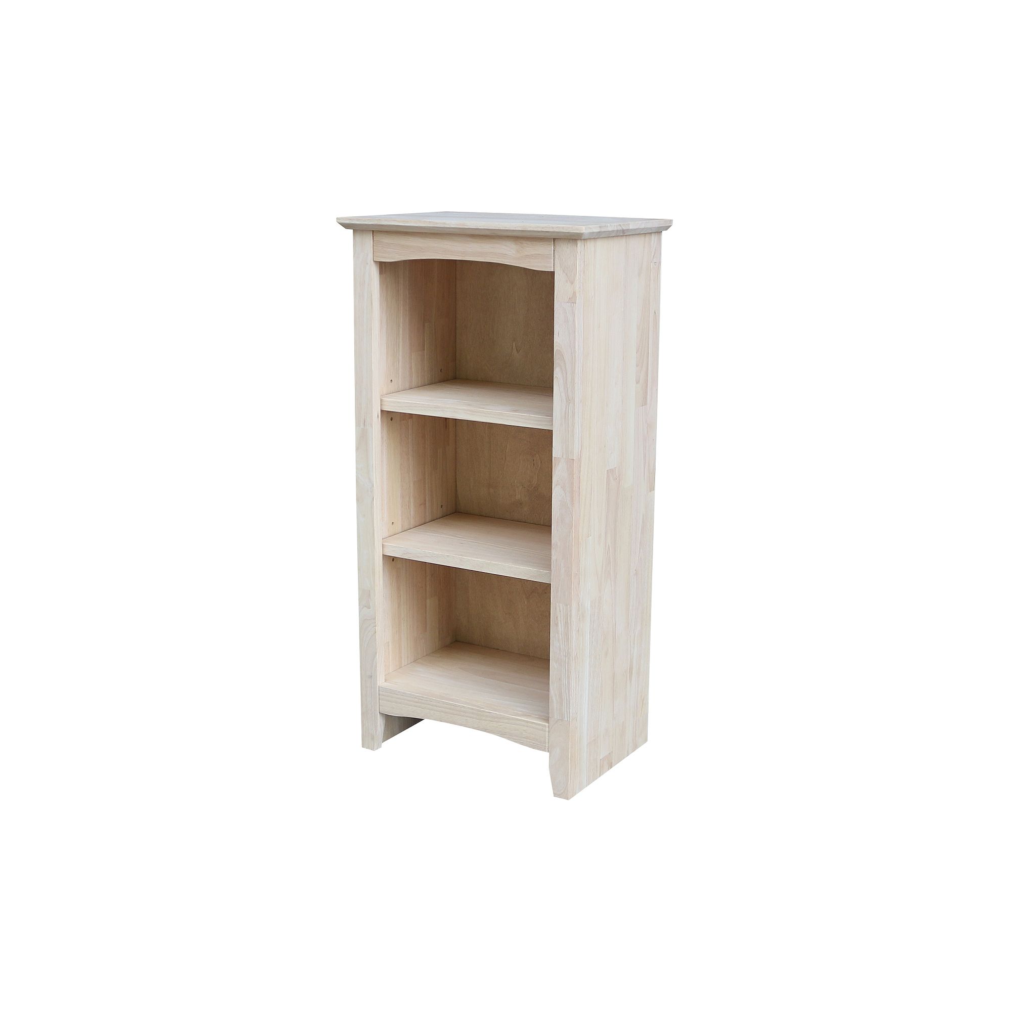 International Concepts Shaker 3-Shelf Bookcase, Unfinished