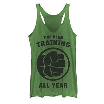 Juniors' Marvel Avengers Hulk I've Been Training All Year Logo Tank Top