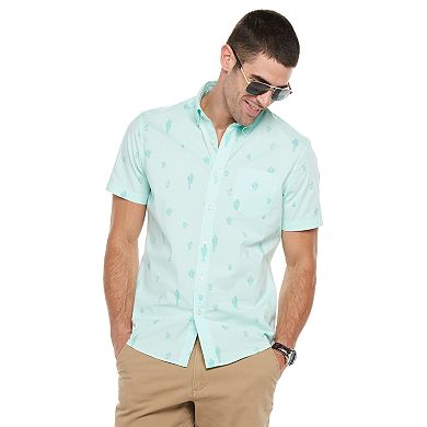 Men's Sonoma Goods For Life® Printed Poplin Button-Down Shirt