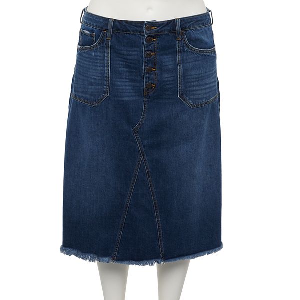 Juniors' Plus Size SO® Distressed Denim Mini Skirt