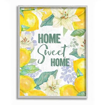 Stupell Home Decor Home Sweet Home Summer Floral and Lemon Citrus Wall Art
