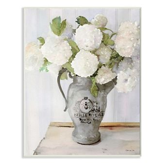 Stupell Home Decor White Hydrangea in French Country Pitcher Still Life Wall Art