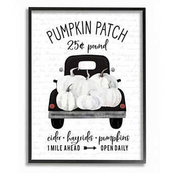 Stupell Home Decor Pumpkin Patch Farm Truck Sign Country Autumn Harvest Wall Art
