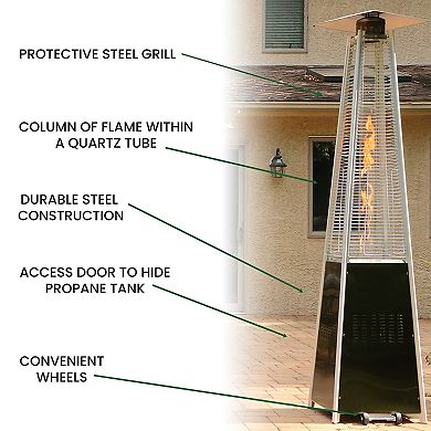 Hanover Accessories 7-ft. 42,000 BTU Pyramid Propane Patio Heater