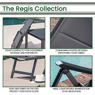 Hanover Accessories Regis Padded Sling Chaise Patio Chair