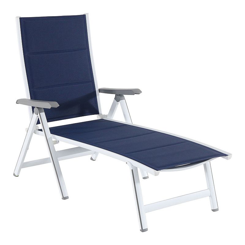 Hanover Accessories Regis Padded Sling Chaise Patio Chair, Blue