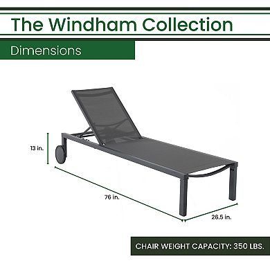 Hanover Accessories Windham Adjustable Sling Chaise Lounge Patio Chair