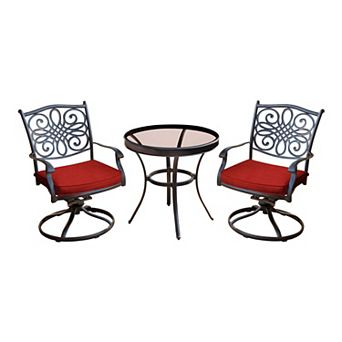 Hanover Accessories Traditions Bistro Table & Swivel Chair 3 pc Set
