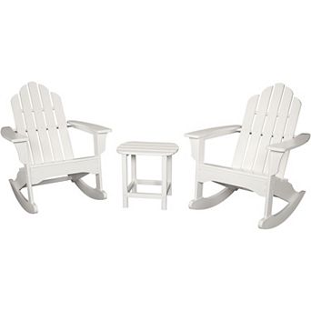 Hanover Accessories All-Weather Rocking Adirondack Patio Chair & End Table 3 pc Set