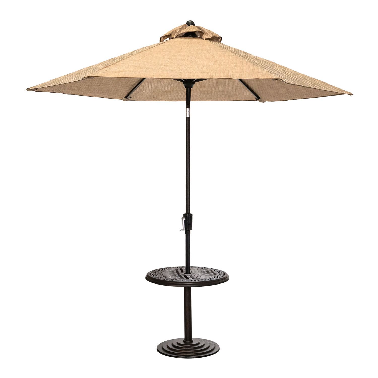 Image for Hanover Accessories Faux Basketweave Round Umbrella End Table at Kohl's.