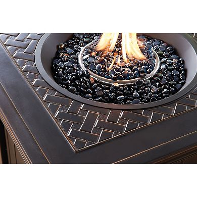 Hanover Accessories Traditions Square Gas Fire Pit End Table