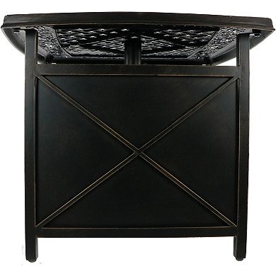 Hanover Accessories Traditions Faux Basketweave End Table