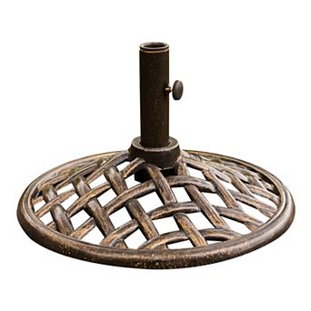 Hanover Accessories Faux Basketweave Umbrella Base