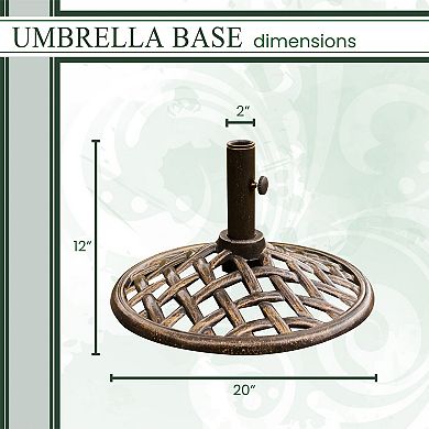 Hanover Accessories Faux Basketweave Umbrella Base