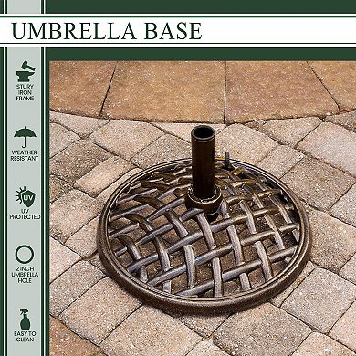 Hanover Accessories Faux Basketweave Umbrella Base