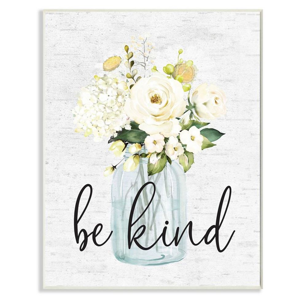 Stupell Home Decor Be Kind Spring Bouquet Plaque Wall Art
