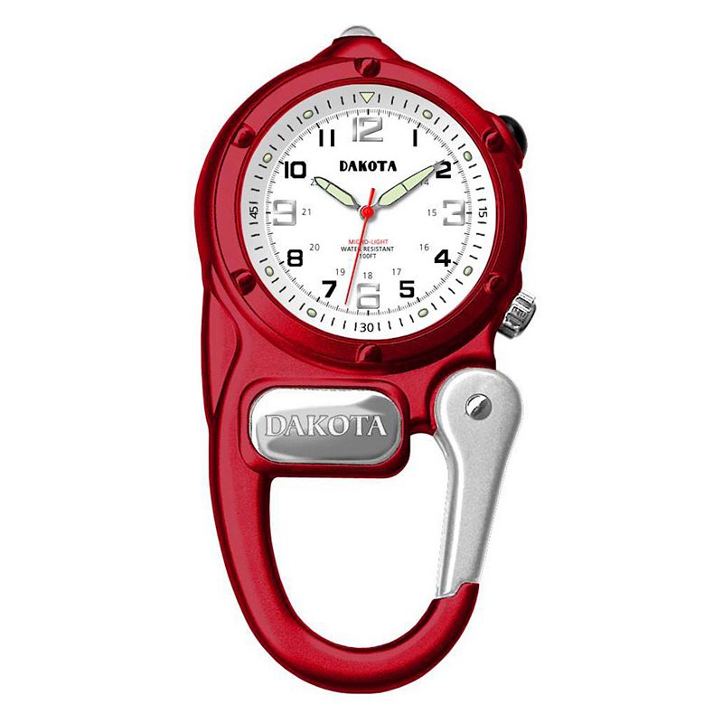 UPC 804755387924 product image for Dakota Mini Clip Microlight Carabiner Clip Watch, Men's, Size: Medium, Red | upcitemdb.com