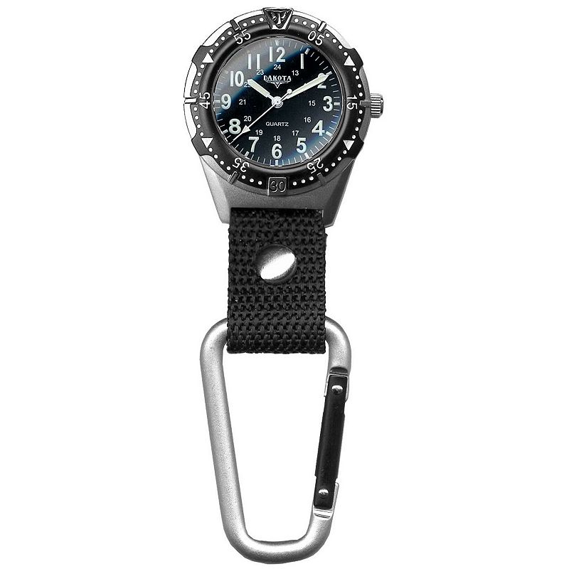 Dakota Aluminum Backpacker Clip Watch, Mens, Size: Medium, Black