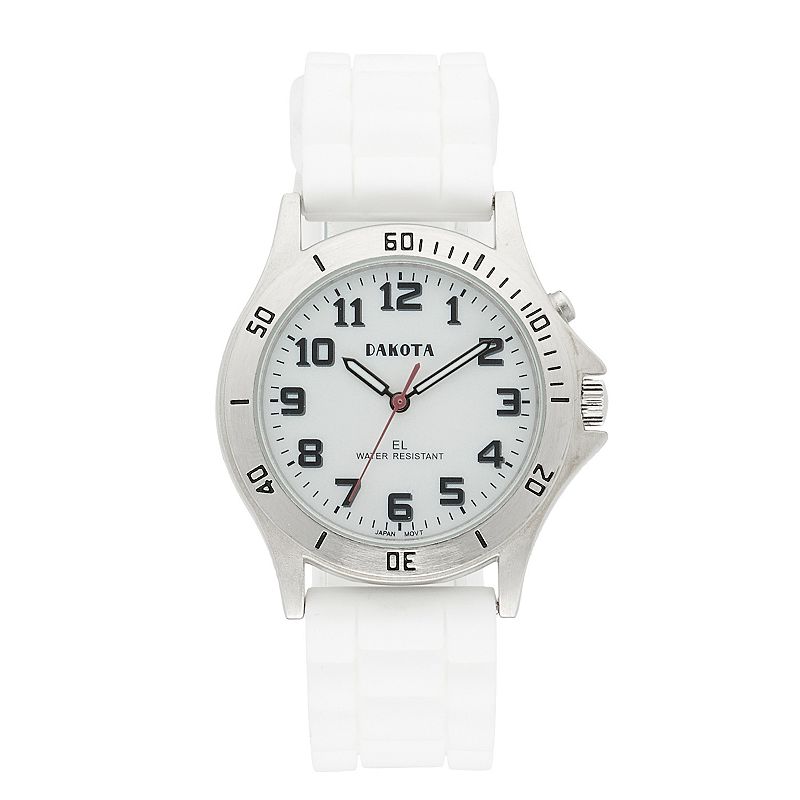 UPC 804755538814 product image for Women's Dakota EL Silicone Band Nurse Watch, Size: Medium, White | upcitemdb.com