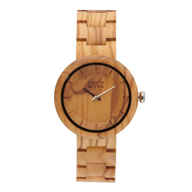 Mens Dakota Olivewood Link Watch, Size: Large, Brown