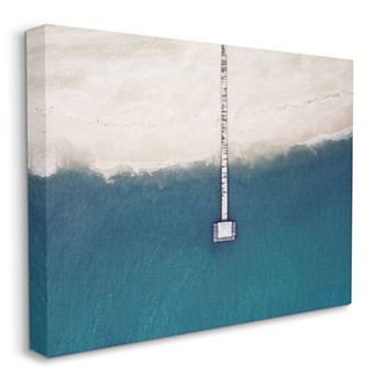 Stupell Home Decor Distressed Wharf Beach Canvas Wall Art