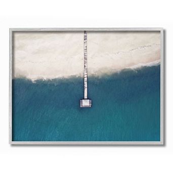 Stupell Home Decor Wharf Over Beach Framed Wall Art