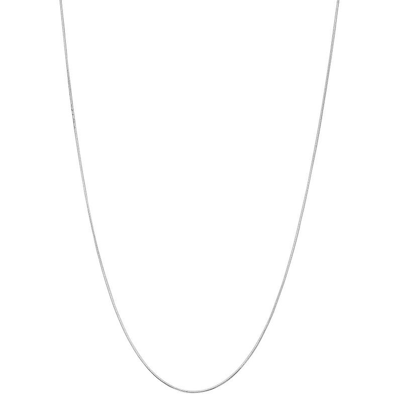 Silver Tone 18 Snake Chain Necklace, Womens