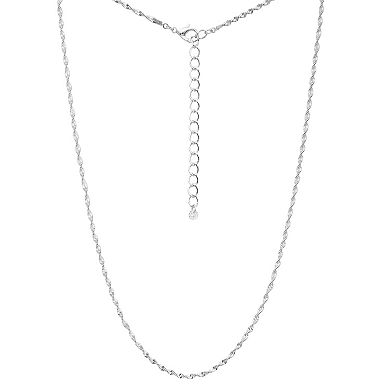 Silver Tone 18" Diamond Cut Twist Chain Necklace
