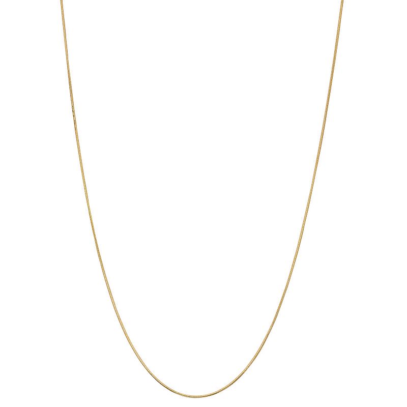Gold Tone 24 Snake Chain Necklace, Womens