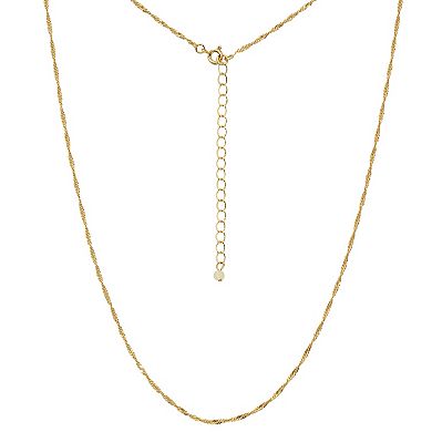 Gold Tone 24" Singapore Chain Necklace