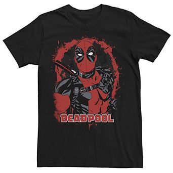 Men's Marvel Deadpool Paint Splatted Super Hero Tee