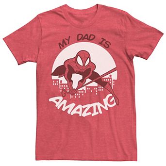Men's Marvel Father's Day My Dad Is Amazing Spider-Man Action Pose Tee