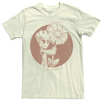 Men's Marvel Groot Flower Vintage Comic Tee