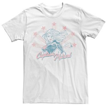 Men's Captain Marvel Stars Distressed Portrait Tee