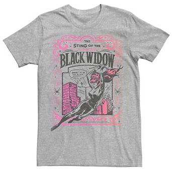 Men's Marvel The Sting Of The Black Widow Comic Cover Tee