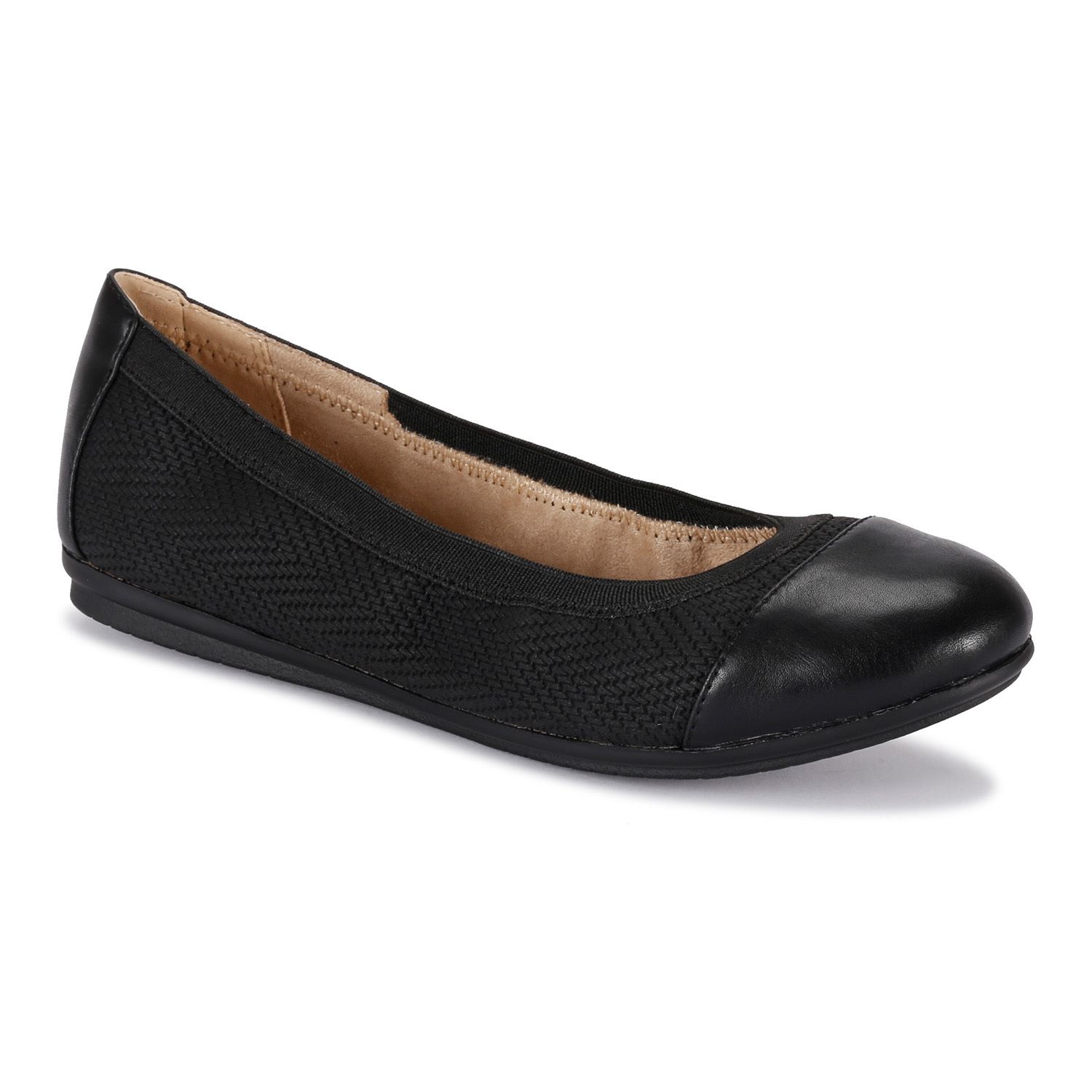 ladies black flat shoes