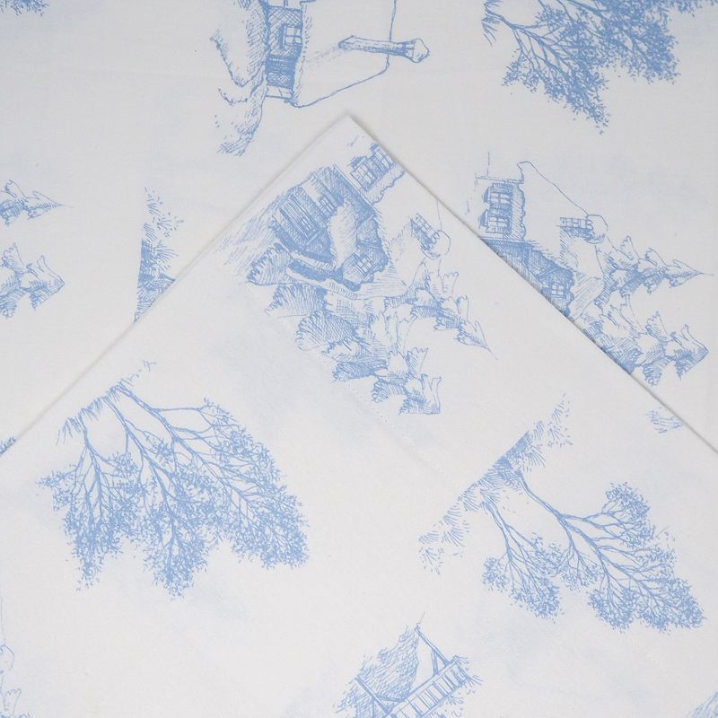 Pointehaven Flannel Sheet Set, Blue, FULL SET