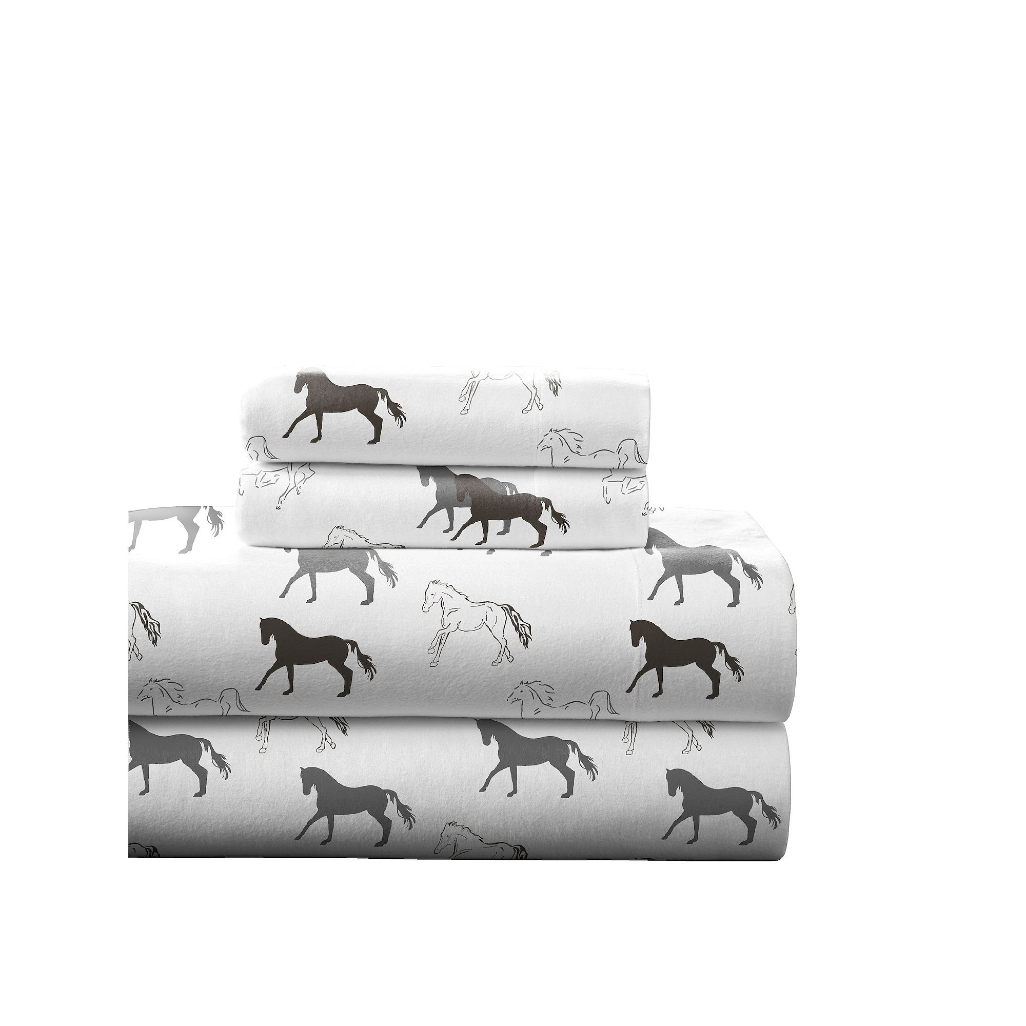 Pointehaven Deep Pocket Flannel Sheet Set, Stallions