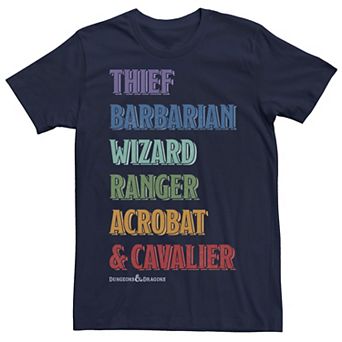 Men's Dungeons & Dragons Class Stack Text Tee
