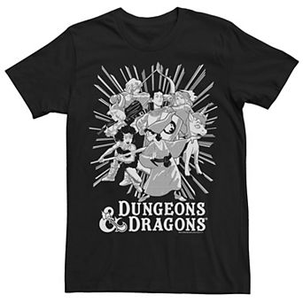 Men's Dungeons And Dragons Group Shot Dark Tones Tee