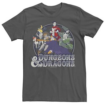 Men's Dungeons And Dragons Pink Group Shot Badge Tee