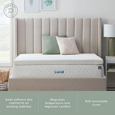 Lucid Dream Collection 4" Gel Memory Foam Topper with Breathable Cover