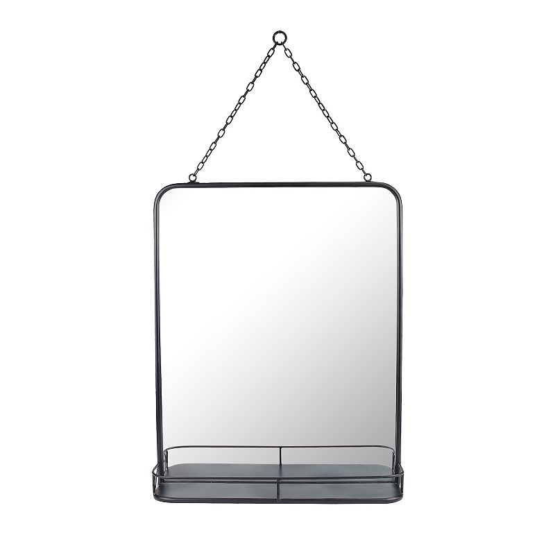 Stonebriar Collection Rectangle Black Metal Wall Mirror
