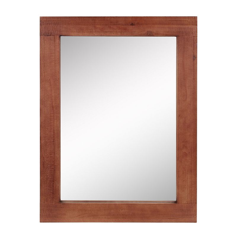 Stonebriar Collection Rectangular Wooden Frame Wall Mirror, Brown