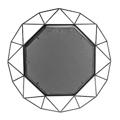 Stonebriar Collection Black Geometric Metal Frame Wall Mirror