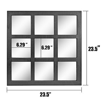 Stonebriar Collection Square 9 Panel Window Pane Wall Mirror