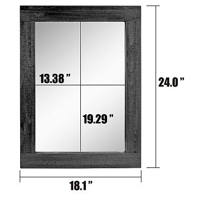 Stonebriar Collection Rectangular Black Painted Wood Frame Wall Mirror