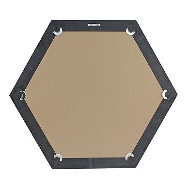 Stonebriar Collection Hexagon Wall Mirror with Black Painted Wood Frame