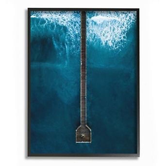 Stupell Home Decor Wharf and Waves Black Framed Wall Art